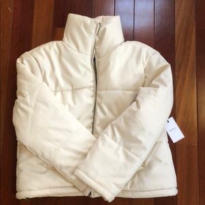 FOREVER 21 FAUX LEATHER PUFFER